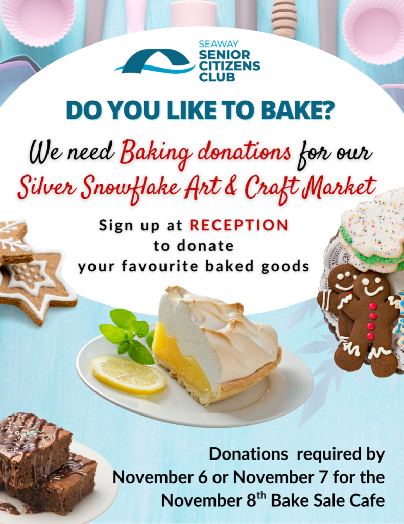 We need Baking donations for our Silver Snowflake Art & Craft Market